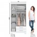 Guarda-Roupa Solteiro Miami 3 Portas 2 Gavetas Flex Branco/Rosa Chá - Henn