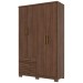 Guarda-Roupa Solteiro City 4 Portas 3 Gavetas Castanho Hp - Henn