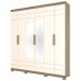 Guarda-Roupa Casal Belmon 6 Portas 3 Gavetas Nature/Off White - Henn