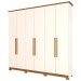 Guarda-Roupa Casal Colin 6 Portas 3 Gavetas Off White/Nature - Henn