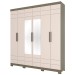 Guarda-Roupa Casal Kurt 6 Portas 3 Gavetas com Espelho Duna/Cristal - Henn