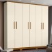 Guarda-Roupa Casal Lima 6 Portas 3 Gavetas Off White/Nature - Henn