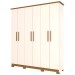Guarda-Roupa Casal Lima 6 Portas 3 Gavetas Off White/Nature - Henn
