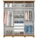 Guarda-Roupa Casal Lima 6 Portas 3 Gavetas Off White/Nature - Henn