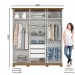 Guarda-Roupa Casal Lima 6 Portas 3 Gavetas Off White/Nature - Henn