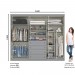 Guarda-Roupa Casal Mississipi 6 Portas 4 Gavetas Cinza - Henn