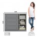 Cômoda Mississipi 1 Porta 4 Gavetas Cinza - Henn