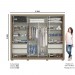 Guarda-Roupa Casal Parma 2 Portas 4 Gavetas Rústico/Off White - Henn