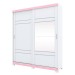 Guarda-Roupa Casal Turin 2 Portas 3 Gavetas Flex com Espelho Branco/Rosa Chá - Henn