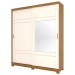Guarda-Roupa Casal Turin 2 Portas 3 Gavetas com Espelho Nature/Off White - Henn
