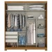 Guarda-Roupa Casal Turin 2 Portas 3 Gavetas com Espelho Nature/Off White - Henn