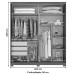 Guarda-Roupa Casal Turin 2 Portas 3 Gavetas com Espelho Nature/Cinza - Henn