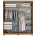 Guarda-Roupa Casal Turin 2 Portas 3 Gavetas com Espelho Nature/Cinza - Henn