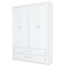 Guarda-Roupa Infantil Mississipi 4 Portas 4 Gavetas Branco Hp - Henn