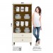 Cristaleira ágata 2 Portas 2 Gavetas com Vidro Off White/Nature - Henn