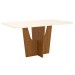Mesa de Madeira Danielly com Vidro Nature/Off White Sci35 - Henn