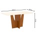 Mesa de Madeira Danielly com Vidro Nature/Off White Sci35 - Henn