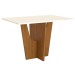Mesa de Madeira Danielly com Vidro Nature/Off White Sci40 - Henn