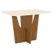 Mesa de Madeira Danielly com Vidro Nature/Off White Sci44 - Henn