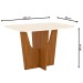 Mesa de Madeira Danielly com Vidro Nature/Off White Sci44 - Henn