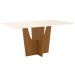 Mesa de Madeira Danielly com Vidro Nature/Off White Si203 - Henn