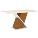 Mesa de Madeira Fiorella com Vidro Natural/Off White Sci27 - Henn