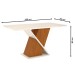 Mesa de Madeira Fiorella com Vidro Natural/Off White Sci27 - Henn