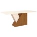 Mesa de Madeira Lucena com Vidro Nature/Off White Sci23 - Henn