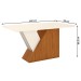 Mesa de Madeira Lucena com Vidro Nature/Off White Sci24 - Henn