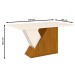 Mesa de Madeira Lucena com Vidro Nature/Off White - Henn