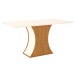 Mesa de Madeira Selena com Vidro Nature/Off White - Henn