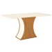 Mesa de Madeira Selena com Vidro Nature/Off White Sci15 - Henn