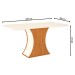 Mesa de Madeira Selena com Vidro Nature/Off White Sci15 - Henn