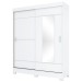 Guarda-Roupa Solteiro Amsterdã 2 Portas 2 Gavetas com Espelho Flex Branco/Rosa - Briz