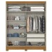 Guarda-Roupa Solteiro Istambul 2 Portas 2 Gavetas com Espelho Nature/Off White - Briz