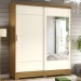 Guarda-Roupa Solteiro Istambul 2 Portas 2 Gavetas com Espelho Nature/Off White - Briz