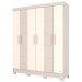 Guarda-Roupa Solteiro Malbec 6 Portas 2 Gavetas Cristal/Off White - Briz