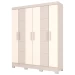 Guarda-Roupa Solteiro Malbec 6 Portas 2 Gavetas Cristal/Off White - Briz