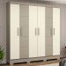 Guarda-Roupa Solteiro Malbec 6 Portas 2 Gavetas Cristal/Off White - Briz