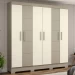 Guarda-Roupa Solteiro Malbec 6 Portas 2 Gavetas Cristal/Off White - Briz