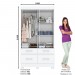 Guarda-Roupa Solteiro Marel 2 Portas 4 Gavetas Flex Branco/Rosa Chá - Briz