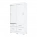 Guarda-Roupa Solteiro Marel 2 Portas 4 Gavetas Flex Branco/Rosa Chá - Briz