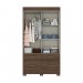 Guarda-Roupa Solteiro Marel 2 Portas 4 Gavetas Flex Castanho Hp/Off White - Briz