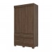 Guarda-Roupa Solteiro Marel 2 Portas 4 Gavetas Flex Castanho Hp/Off White - Briz