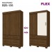 Guarda-Roupa Solteiro Marel 2 Portas 4 Gavetas Flex Castanho Hp/Off White - Briz