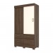 Guarda-Roupa Solteiro Marel 2 Portas 4 Gavetas Flex Castanho Hp/Off White - Briz