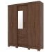 Guarda-Roupa Solteiro Mentor 6 Portas 3 Gavetas com Espelho Castanho Hp - Briz