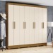 Guarda-Roupa Casal Toscano 8 Portas 4 Gavetas Nature/Off White - Briz