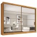 Guarda-Roupa Casal Sevilha Plus 2 Portas 6 Gavetas Espelhado Peroba/Off White - Mademarques