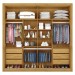 Guarda-Roupa Casal Sevilha Plus 2 Portas 6 Gavetas Espelhado Peroba/Off White - Mademarques
